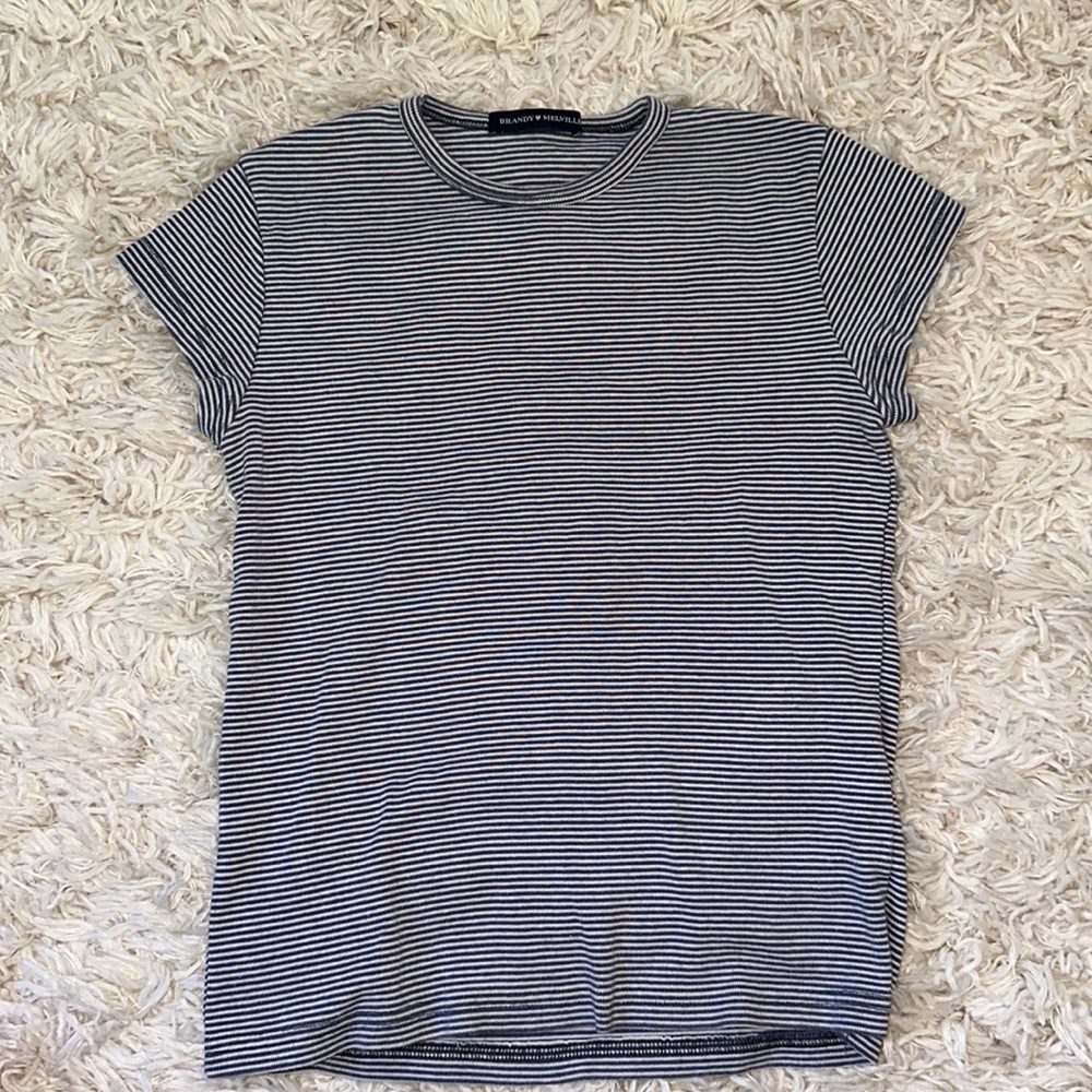 Brandy Melville hailie striped short sleeve top